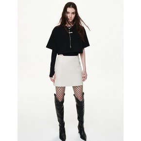 FAUX LEATHER MINI SKIRTS_IVORY