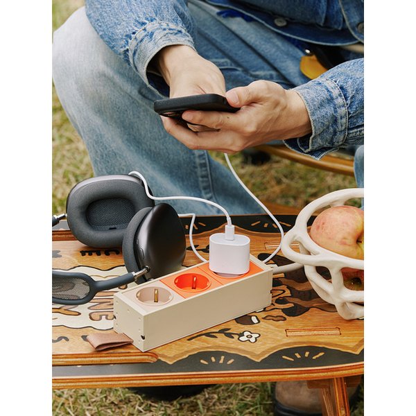 EXTENSION 3-SOCKET / ZESTY ORANGE 1.5m