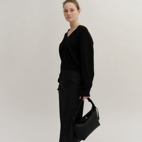 SS24 Clouet Flap Leather Tote Bag Black