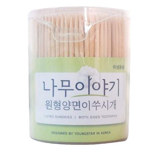 (set)나무이야기 원형양면 이쑤시개 대(약500P) 10개