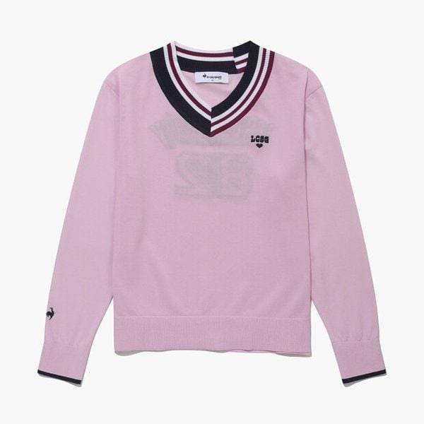 [여주점] 여성 V넥 배색 포인트 스웨터 GQ222LKP41 ROPI