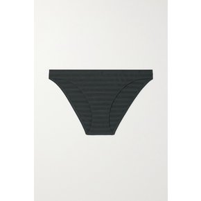 + Backgammon Hasard Striped Stretch-lurex Bikini Briefs 블랙