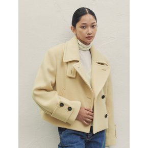 OVERSIZED WOOL BLEND CROP COAT BEIGE MBDFCT001BE