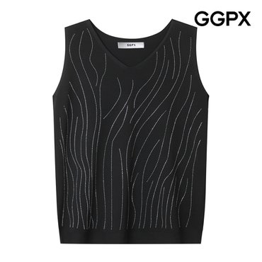 GGPX 물결 큐빅 V넥 니트 (GP4KP046F)