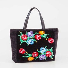 텐바이텐 일본 수입 Lake Alster 가와사키 셰닐 WT 토트백 튤립