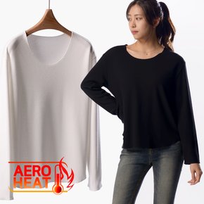 내추럴 커팅 기모 티셔츠 딥라운드넥 겨울 롱슬리브 zy530