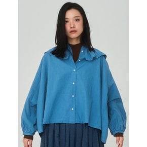 Big Frill Collar Blue Blouse