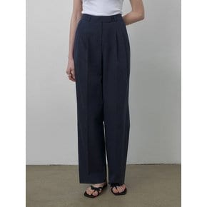 CRISPY TWO-TUCK SLACKS [NAVY]