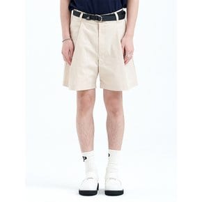 COLOR TAG ONE TUCK SHORT BEIGE