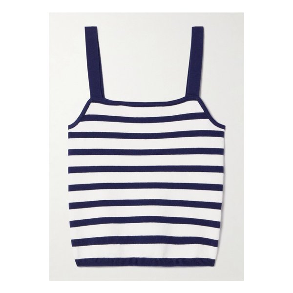 라 리뉴 스트라이프 코튼 혼방 탱크 네이비 46376663162851516