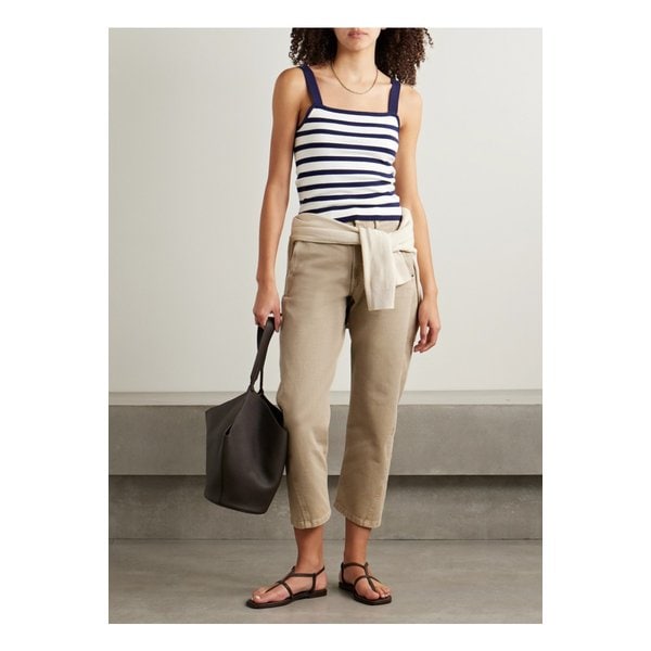 라 리뉴 스트라이프 코튼 혼방 탱크 네이비 46376663162851516