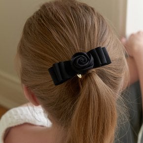 PRH082 Black Rose Ribbon Hairpin