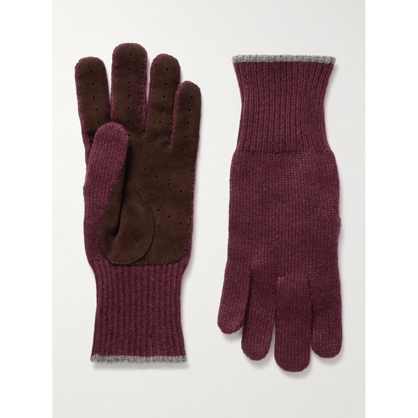 브루넬로쿠치넬리 스웨이드 트림 리브 캐시미어 장갑 46376663162948156
