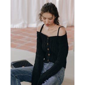 LS Button Down Offshoulder Crop Top