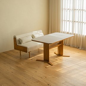 오아르 세라믹 리빙다이닝 4인 원목 식탁세트 (가죽소파형) (착불)