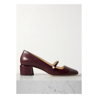 지미추 엘리사 장식 페이턴트 트리밍 가죽 메리 제인 펌프스 45mm 버건디 1647597335916246