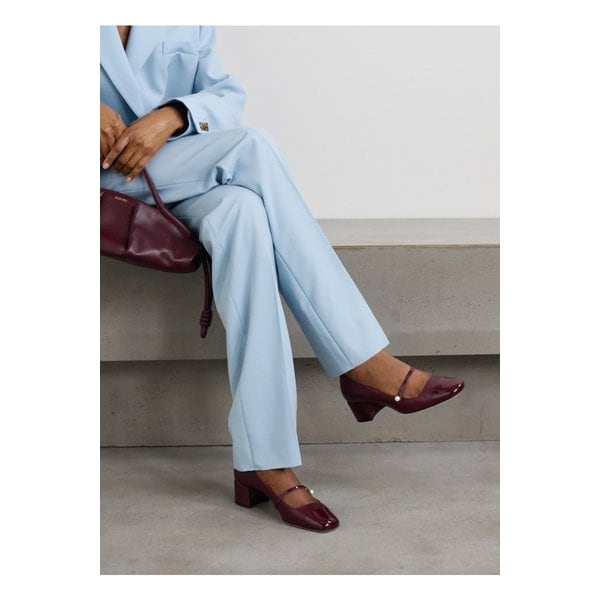 엘리사 장식 페이턴트 트리밍 가죽 메리 제인 펌프스 45mm 버건디 1647597335916246