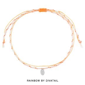 [Rainbow 발찌] 92.5 Silver Initial Orange Line Anklet