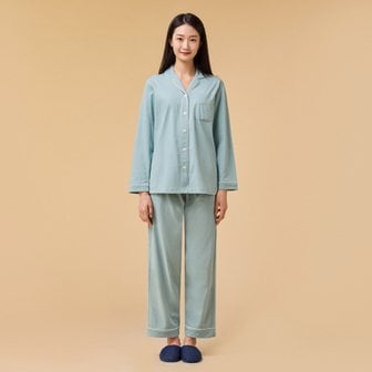 JAJU 여 JAJU AIR/코튼 10부 파자마 세트(MINT / NAVY / PINK / PURPLE)