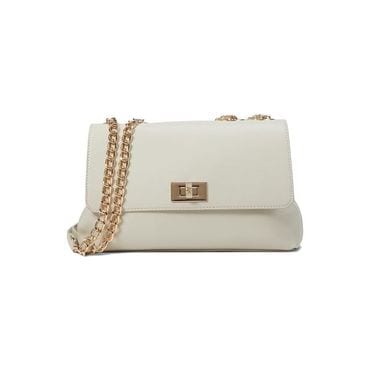 이스퀘어 3704220 Anne Klein Convertible Flap Shoulder Bag with Enamel Turnlock