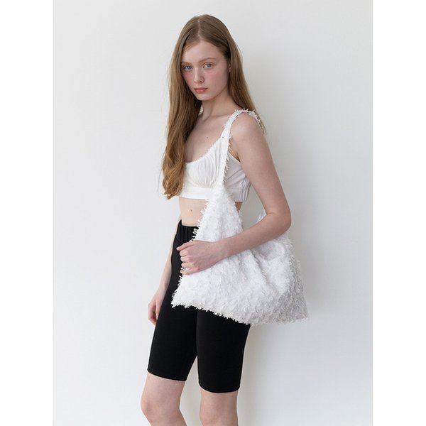 fringe huggy bag - white