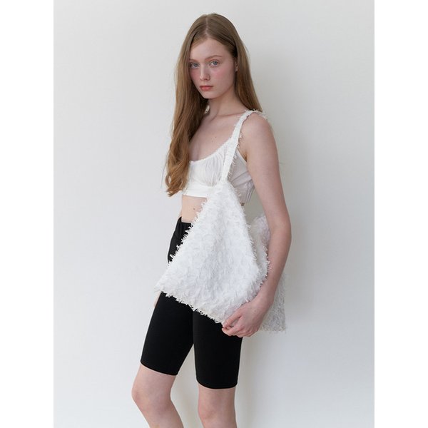 fringe huggy bag - white
