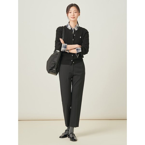 [Essential] 9부 스트레이트 치노 팬츠  블랙 (BF5721E035)
