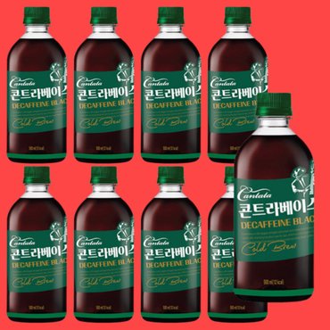  롯데칠성음료 칸타타 콘트라베이스 콜드브루 디카페인 블랙 커피 500 ml 12개