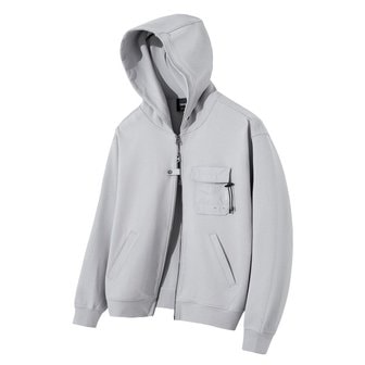 스위브 Edge Slit Pocket Hood Zip up  Light Grey  _P348903921