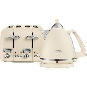 영국 드롱기 커피포트 DeLonghi Argento Flora KBX3016 Kettle 3kW and CTO4 4Slice Toaster 180