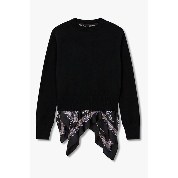 여성 페이즐리 프린트 울 니트 풀오버 6415330500000