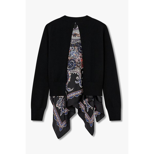 여성 페이즐리 프린트 울 니트 풀오버 6415330500000