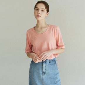 [YAN13] PURE V NECK  HALF T_CORAL
