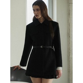 Belt Half Wool Jacket [Black]