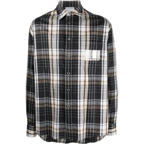 Mens shirt VTMNTS Shirts Grey Grey VL14SH750GBARCODEGREYCHECK