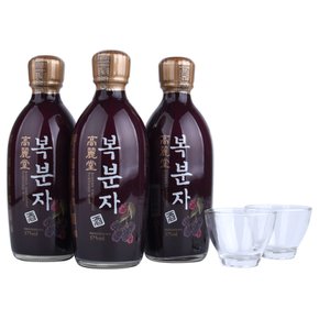 고려원 고려당 복분자주 13도 375ml 3병 잔 2개 세트