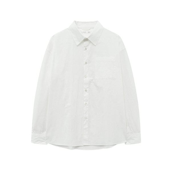 크런치 오버사이즈 원 포켓 셔츠 WHITE