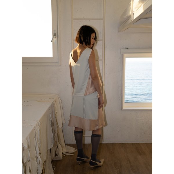 Scratch Drape Satin Skirt in Salmon