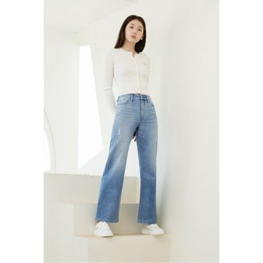 Calvin Klein Jeans 여성 하이라이즈 와이드핏 37.5 청바지(J222907)