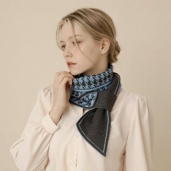  루이까또즈 쁘띠 니트 머플러 플랭클린체크 블루 2CMK486BU
