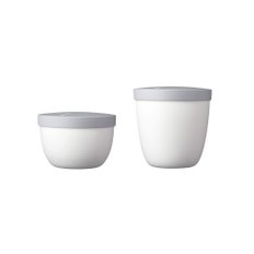 Mepal Snackpot Duo Pack Ellipse 메팔 샐러드 과일 간식 식사 샌드위치 보관 용기 White