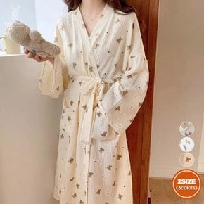 벨라도나 여성 간절기 홈웨어 목욕가운 파자마 긴팔 요루면 패턴 ...