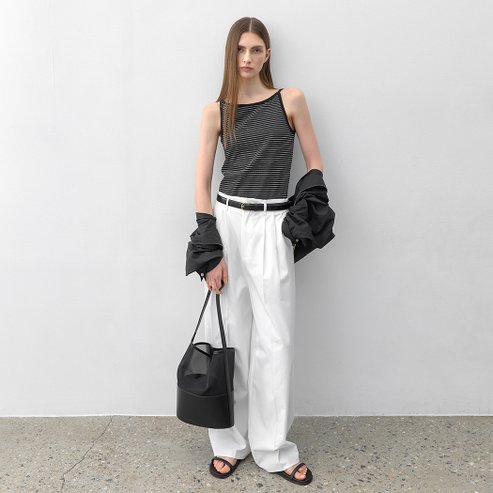 나인(Atelier Nain) (Z-T-6819)ESSENTIAL STRIPE SLEEVELESS TEE