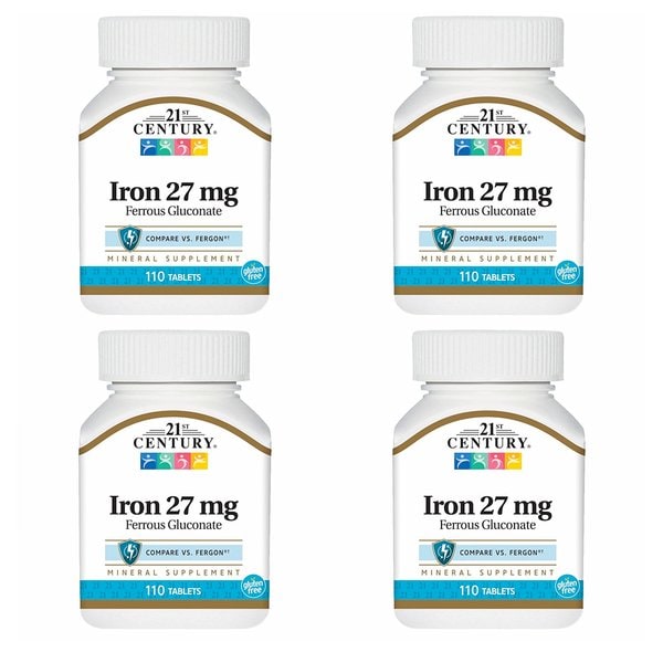 [해외직구]21세기 센츄리 철분제 페어러스 글루코네이트 27mg 110정 4팩