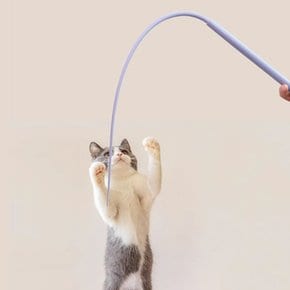 고양이 쥐꼬리 장난감 낚시대 실리콘 놀이기구 깃털 미끼 낚시 용품 슈퍼테일