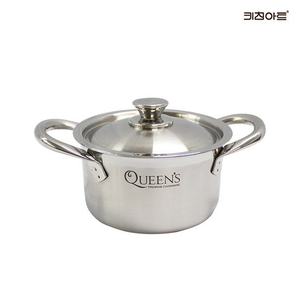 퀸즈 통3중 인덕션가능 스텐레스 양수냄비 14cm