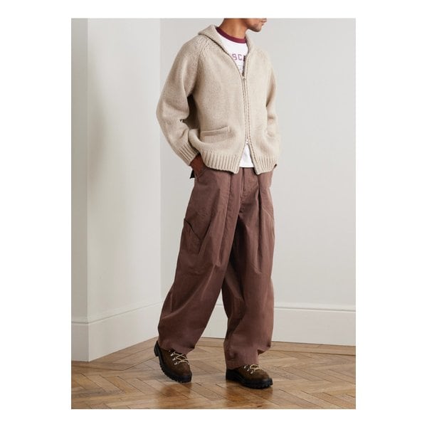 프리즘웍스 폴드 패티그 테이퍼드 코튼 블렌드 캔버스 카고 팬츠 46376663162897595