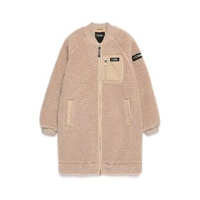 N214KFT160 웨이젤라 플리스 롱 집업자켓  BEIGE