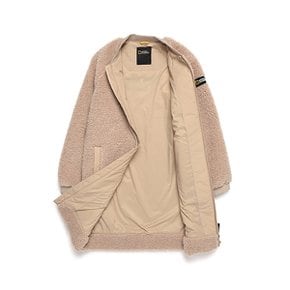 N214KFT160 웨이젤라 플리스 롱 집업자켓  BEIGE