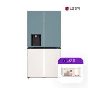 얼음정수기냉장고 엘지오브제 820L 민트베이지 W824GTB172S 월127000원 5년약정